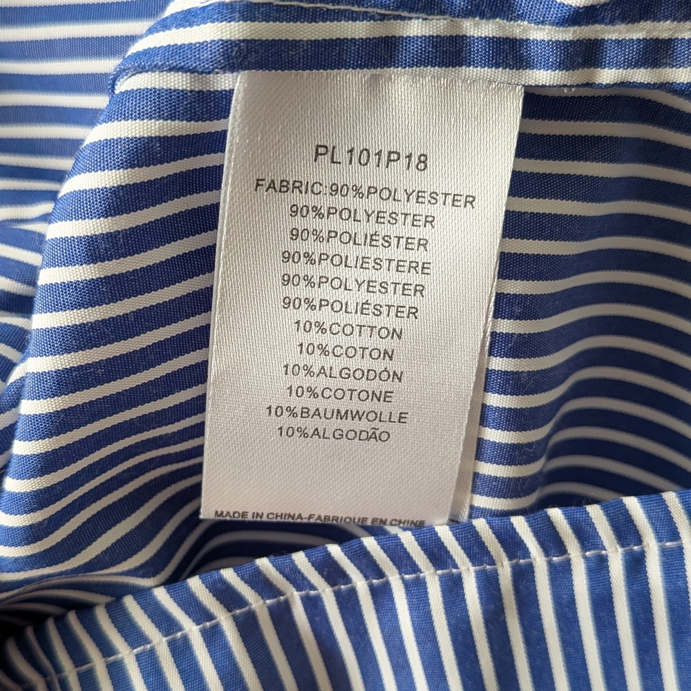 NWT Lili Sidonio Molly Bracken Bow Pinstripe Blue White Sleeveless Blouse Top XS - Picture 9 of 10
